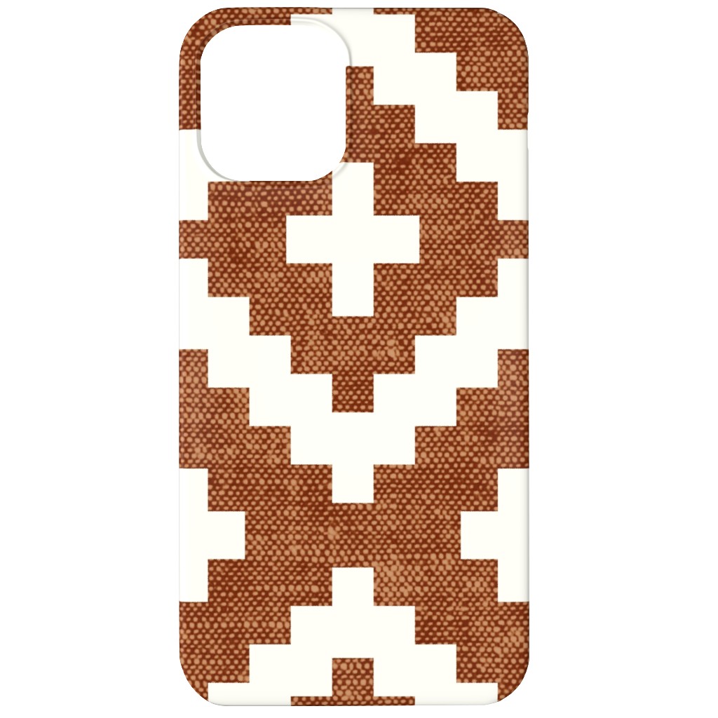 Geometric Woven Aztec - Ginger Phone Case, Slim Case, Matte, iPhone 11, Brown, Brown
