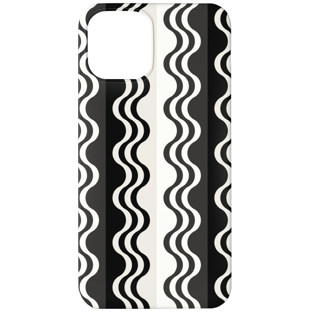 Sea Shell Waves - Grey Phone Case, Slim Case, Matte, iPhone 11, Black