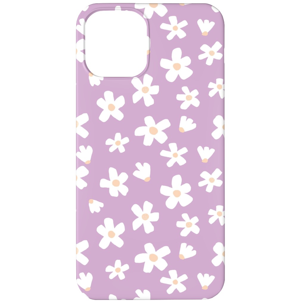 Daisy Garden Floral - Purple Phone Case, Silicone Liner Case, Matte, iPhone 12 Mini, Purple, Purple