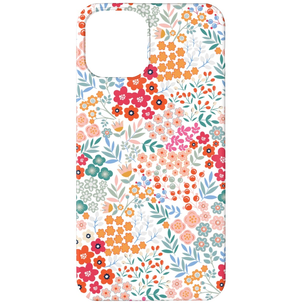 Summer Flower Phone Case, Silicone Liner Case, Matte, iPhone 12 Mini, Multicolor, White