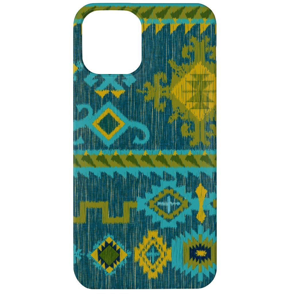 Kilim - Ocean Tones Phone Case, Silicone Liner Case, Matte, iPhone 12 Mini, Green, Classic Green