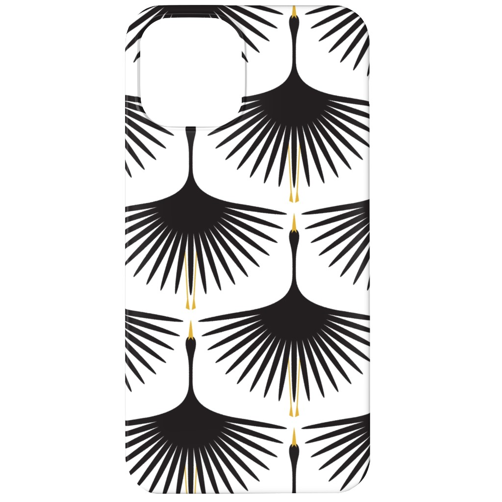 Art Deco Swans Phone Case, Silicone Liner Case, Matte, iPhone 12 Mini, White, White