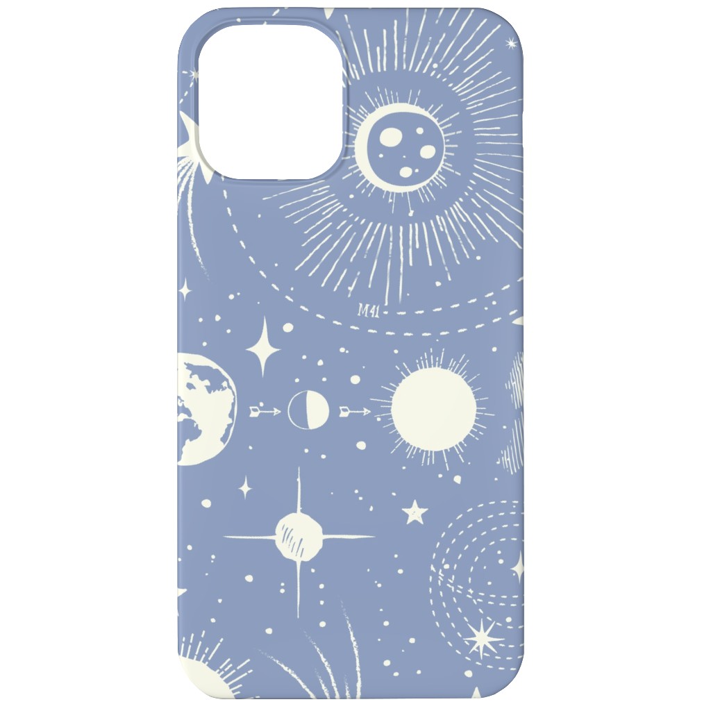 Solar System Phone Case, Silicone Liner Case, Matte, iPhone 12 Mini, Blue