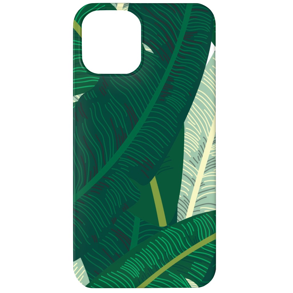 Classic Banana Leaves - Palm Springs Green Phone Case, Silicone Liner Case, Matte, iPhone 12 Mini, Green