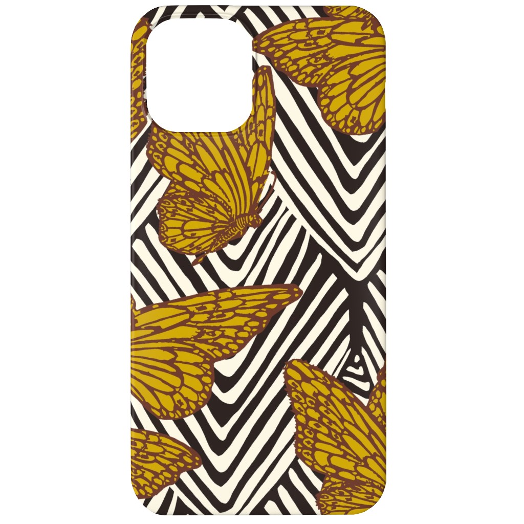 Enchanted Butterfly - Gold Phone Case, Silicone Liner Case, Matte, iPhone 12 Mini, Yellow, Classic Yellow