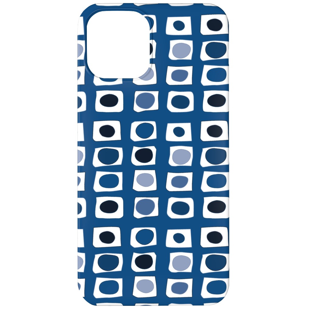 Little White Rectangles - Classic Blue Phone Case, Silicone Liner Case, Matte, iPhone 12 Mini, Blue, True Blue