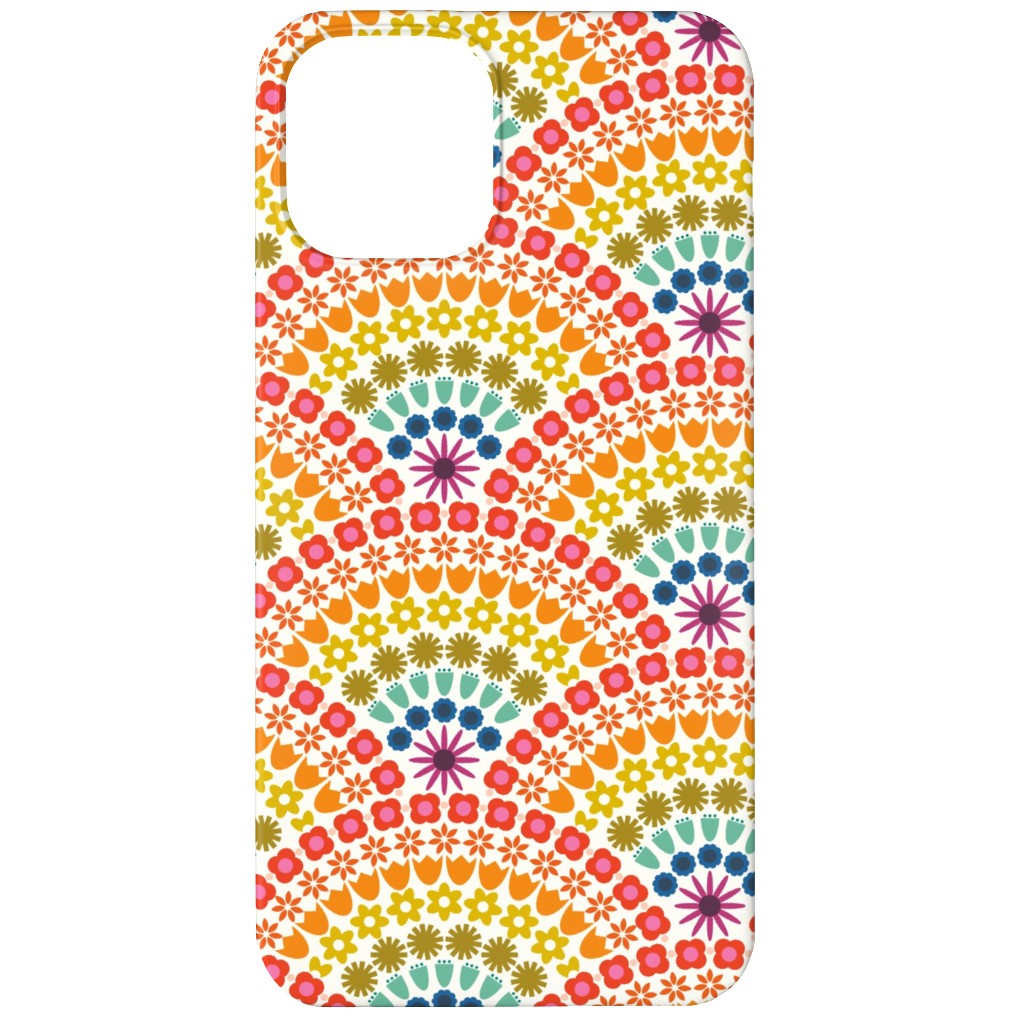 Rainbow Flower Scallops - Multi Phone Case, Slim Case, Matte, iPhone 12 Mini, Multicolor