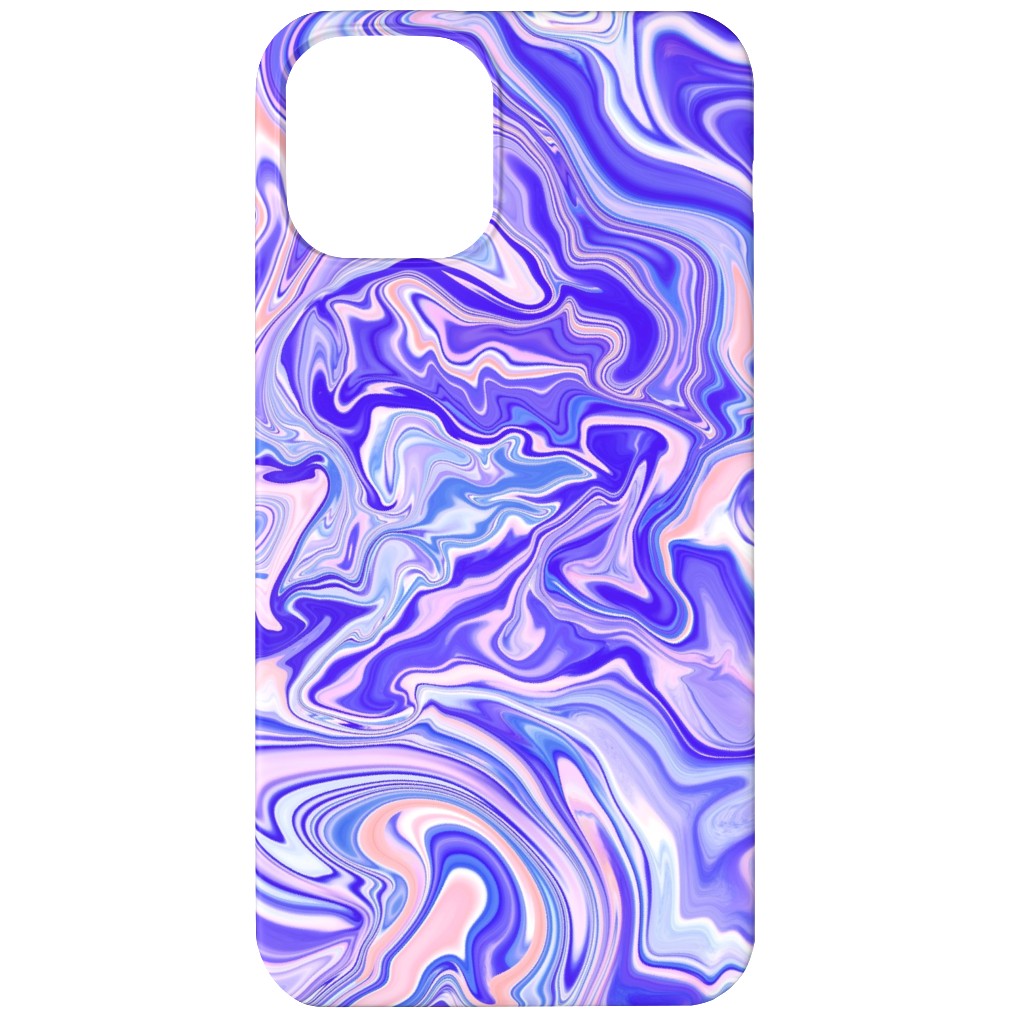 Love Spell Marble - Purple Coral Pink Phone Case, Slim Case, Matte, iPhone 12 Mini, Purple
