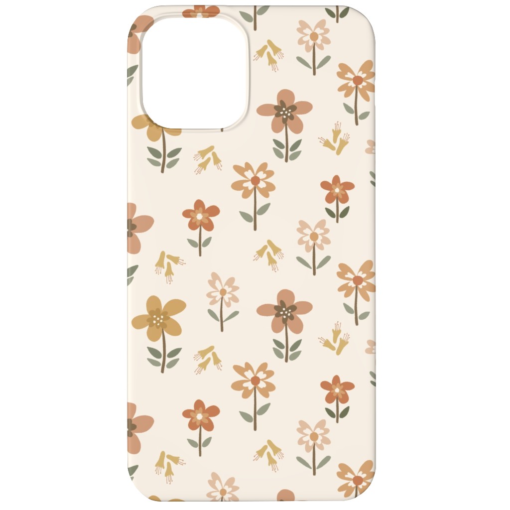 Retro Park Wildflowers Phone Case, Slim Case, Matte, iPhone 12 Mini, Beige, Pearl