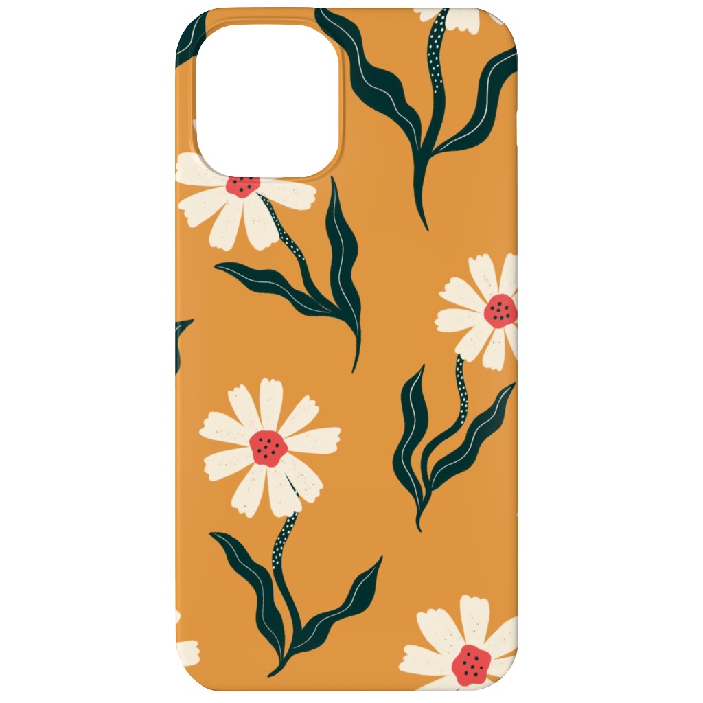 Flower Power - Orange Phone Case, Slim Case, Matte, iPhone 12 Mini, Yellow, Classic Yellow