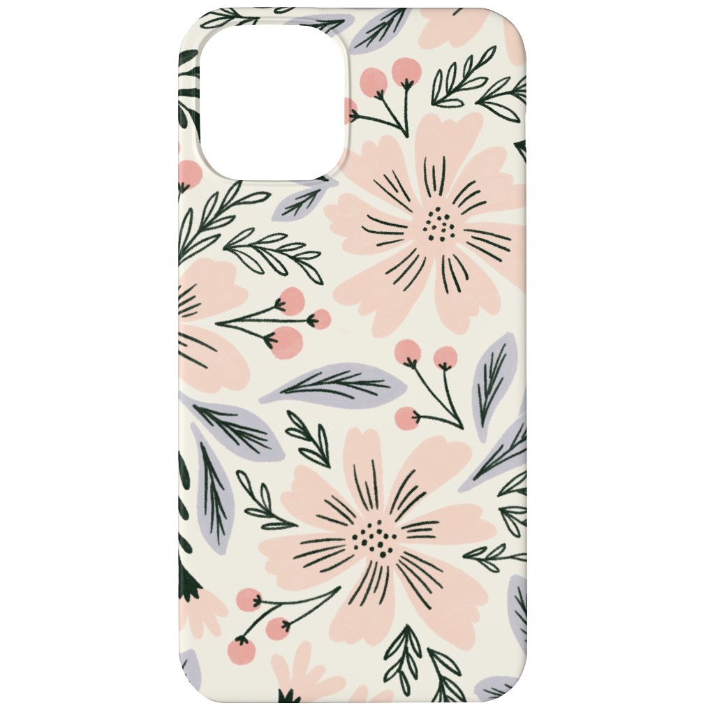 Flora - Pink Phone Case, Slim Case, Matte, iPhone 12 Mini, Pink, Bright Pink