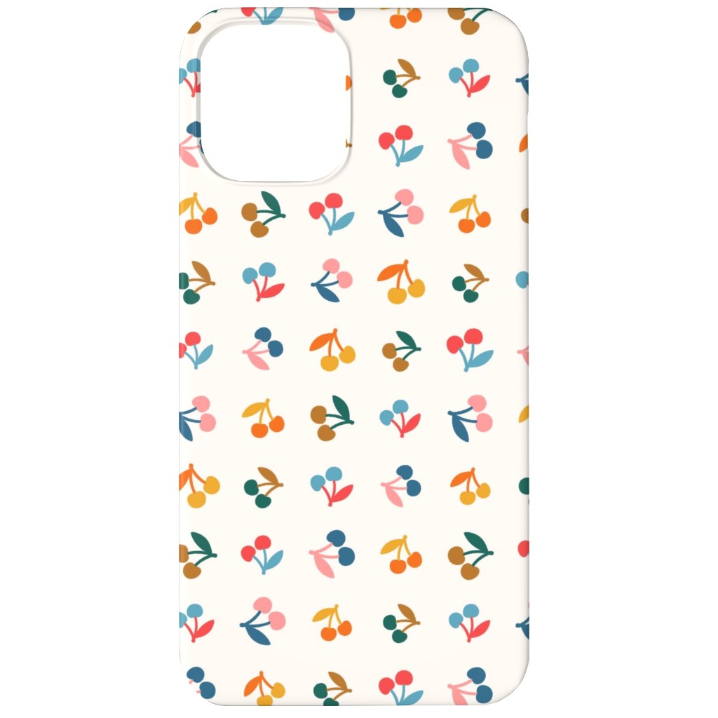 Colored Cherries - Earthy Phone Case, Slim Case, Matte, iPhone 12 Mini, Beige, Pearl