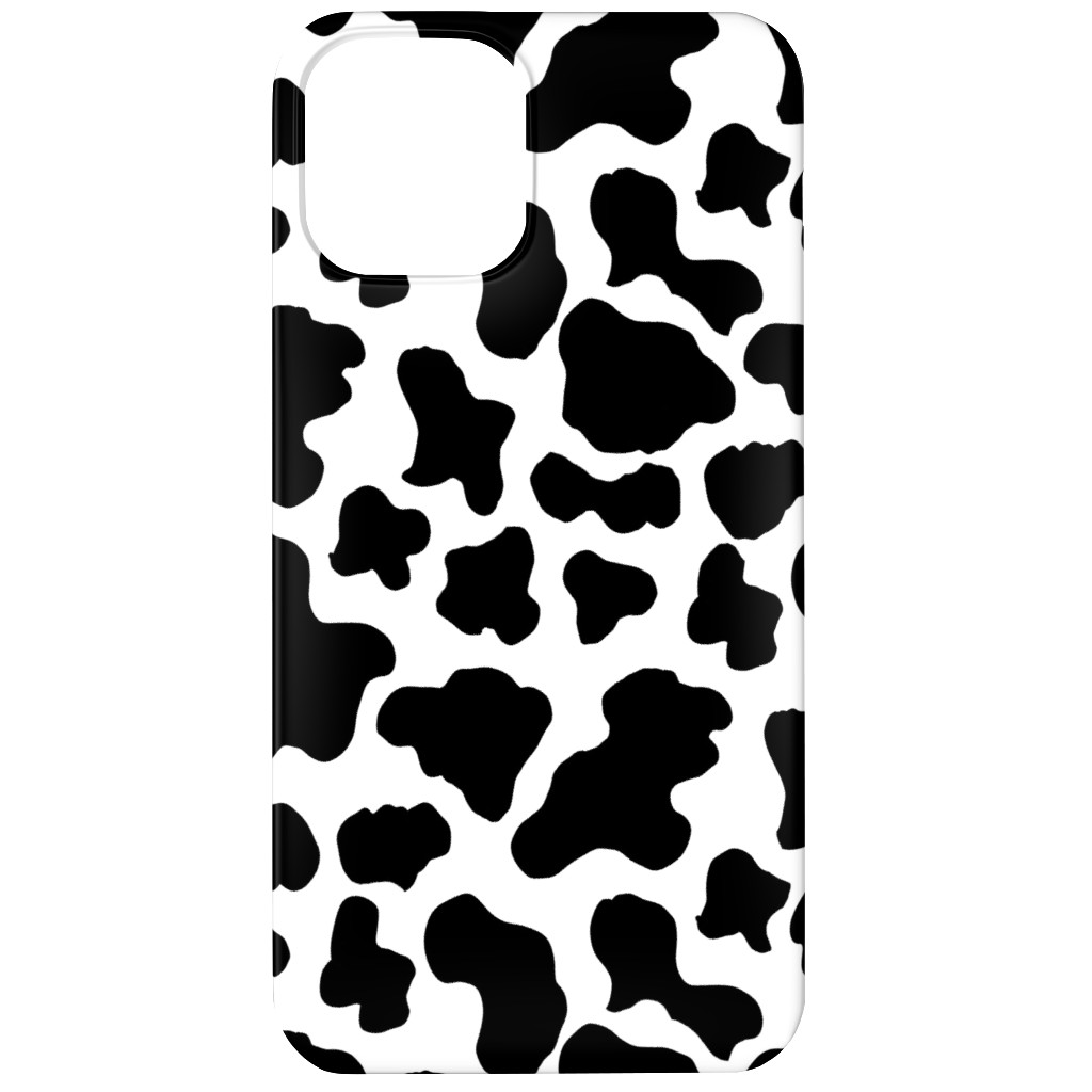 Cow Print - Black and White Phone Case, Slim Case, Matte, iPhone 12 Mini, Black, Black