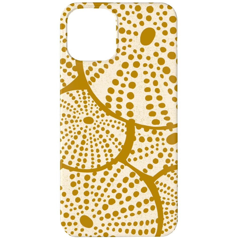 Bed of Nautical Sea Urchins - Ivory on Golden Yellow Phone Case, Slim Case, Matte, iPhone 12 Mini, Yellow