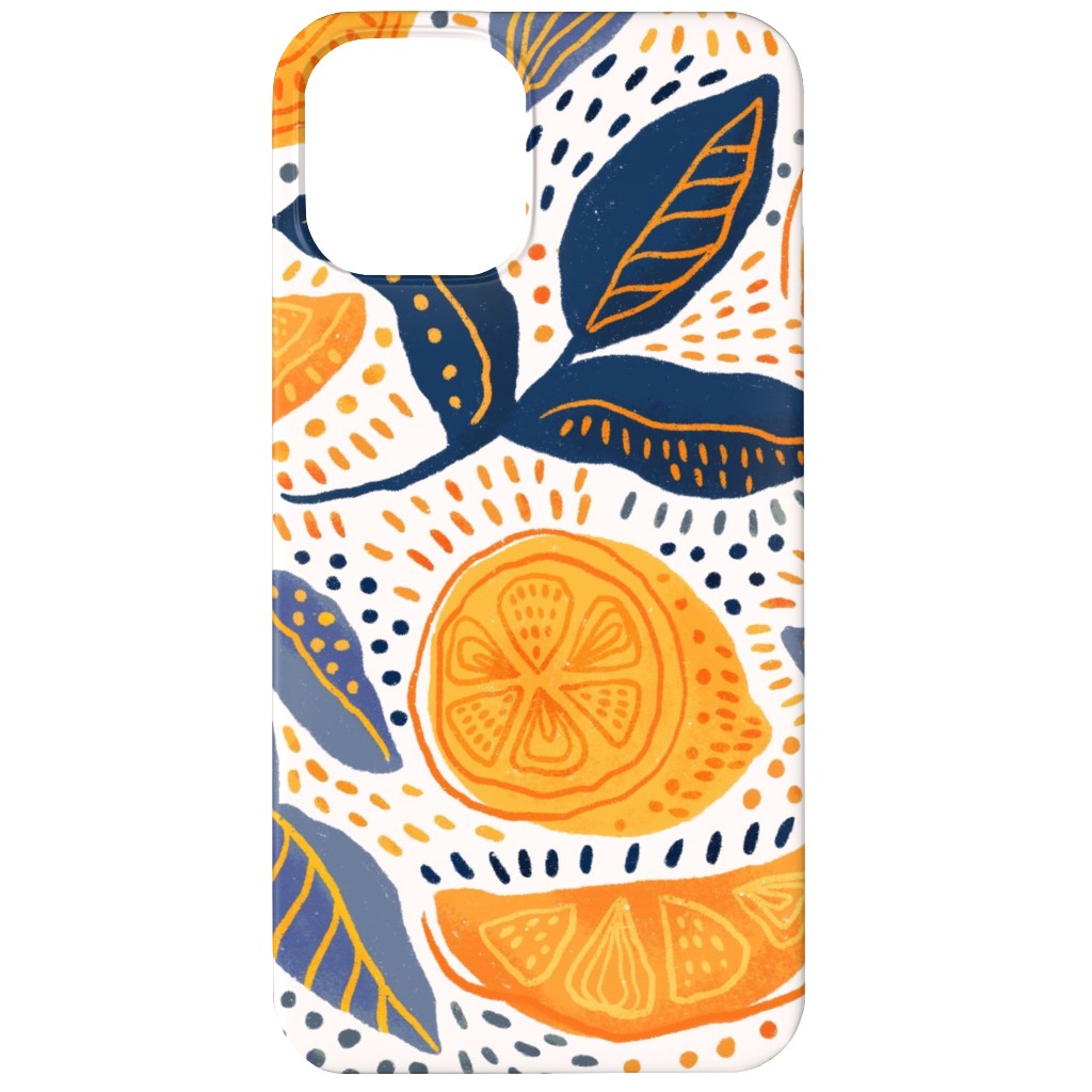 Give Me Those Lemons - Blue and Yellow Phone Case, Slim Case, Matte, iPhone 12 Mini, Yellow