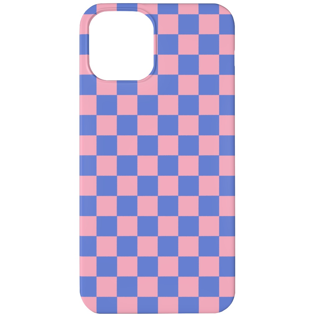 Fun Checkers - Pink and Purple Phone Case, Slim Case, Matte, iPhone 12 Mini, Pink, Bright Pink