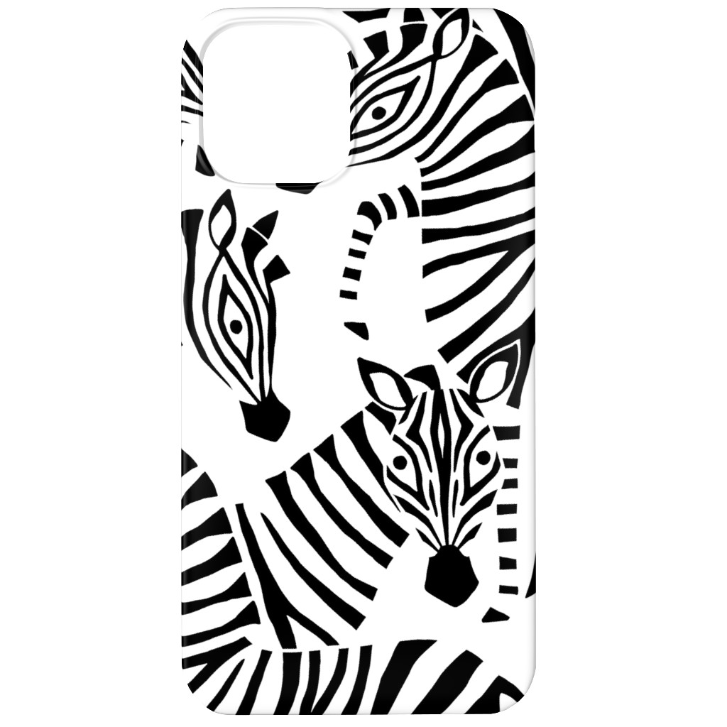 Zebras - Black & White Phone Case, Slim Case, Matte, iPhone 12 Mini, Black