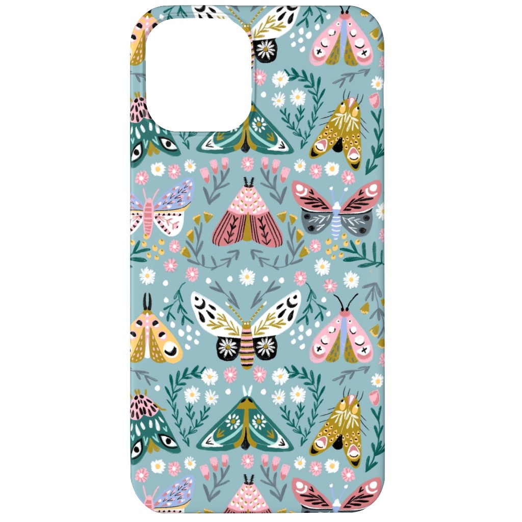 Spring Floral and Butterflies - Blue Phone Case, Slim Case, Matte, iPhone 12 Mini, Multicolor