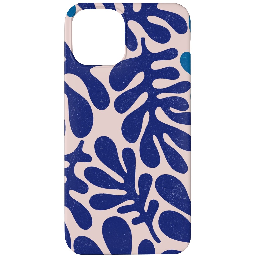 Organic Leaves - Blue Phone Case, Slim Case, Matte, iPhone 12 Mini, Blue