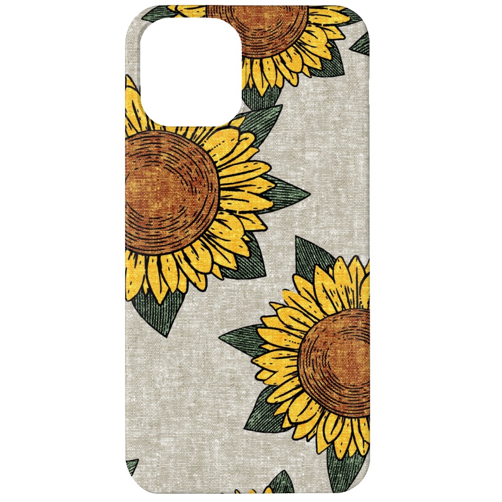 Sunflowers - Summer Flowers - Beige Phone Case, Slim Case, Matte, iPhone 12 Mini, Orange