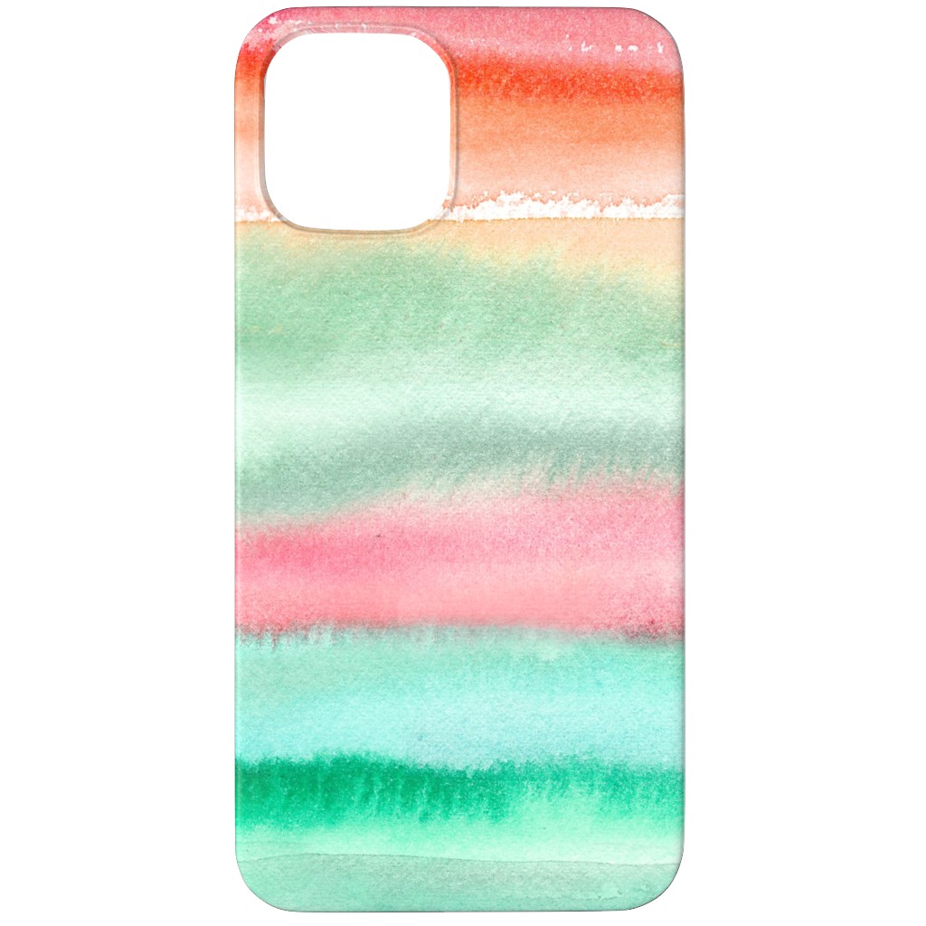 Ombre Watercolor Sunset - Green & Pink Phone Case, Silicone Liner Case, Matte, iPhone 12 Pro Max, Multicolor