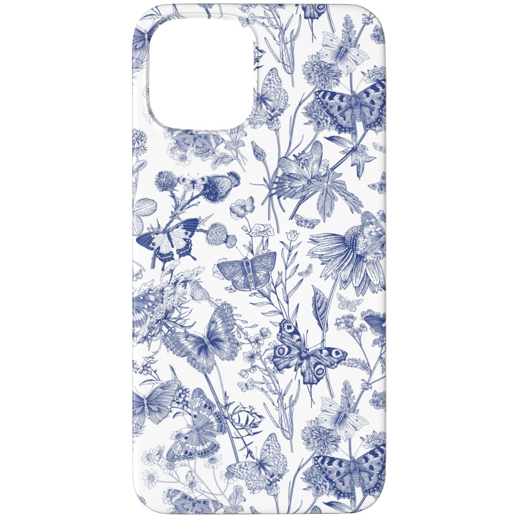 Butterflies and Wild Flowers Phone Case, Silicone Liner Case, Matte, iPhone 12 Pro Max, Blue, True Blue