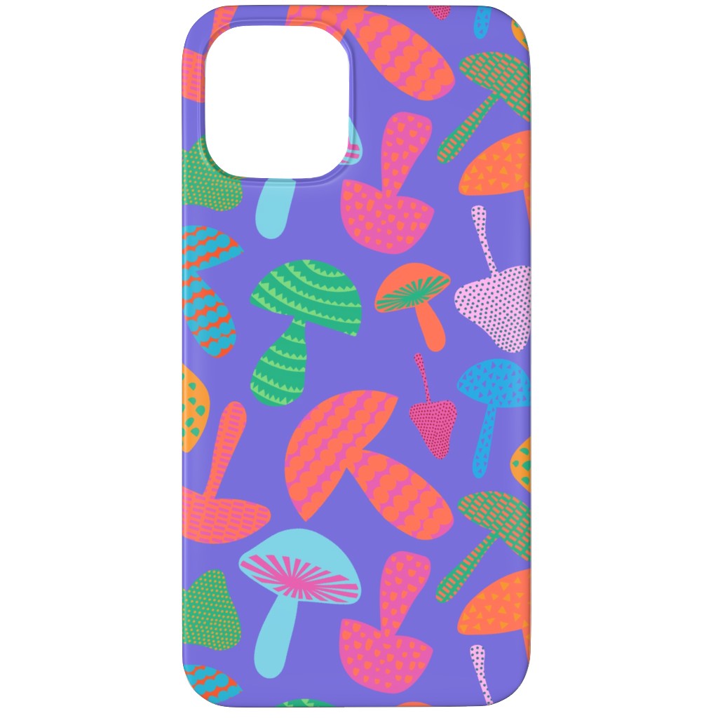 Mushroom Tossed - Bold Phone Case, Silicone Liner Case, Matte, iPhone 12 Pro Max, Purple, Purple
