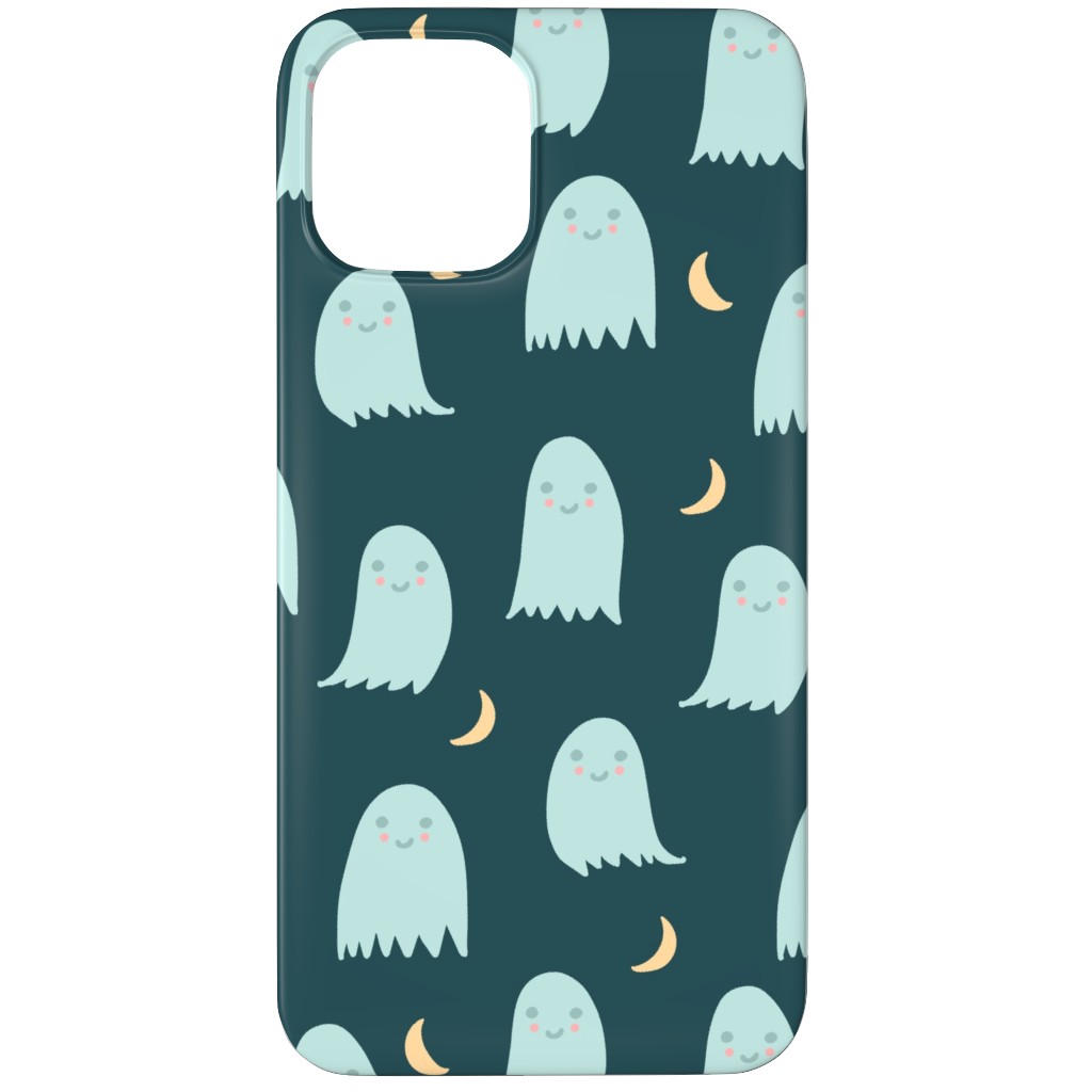 Cute Halloween Ghosts Phone Case, Silicone Liner Case, Matte, iPhone 12 Pro Max, Green, Seaweed