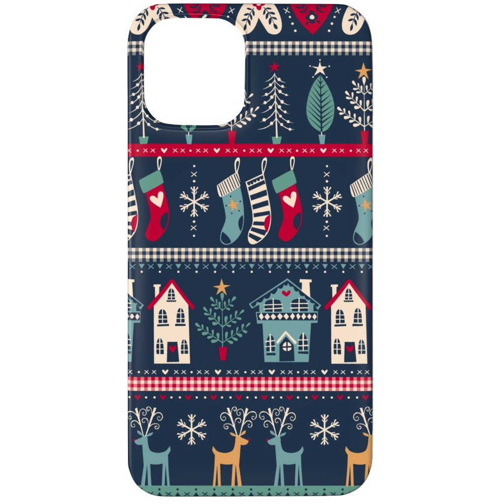 Vintage Nordic Christmas Phone Case, Silicone Liner Case, Matte, iPhone 12 Pro Max, Multicolor, Seaweed