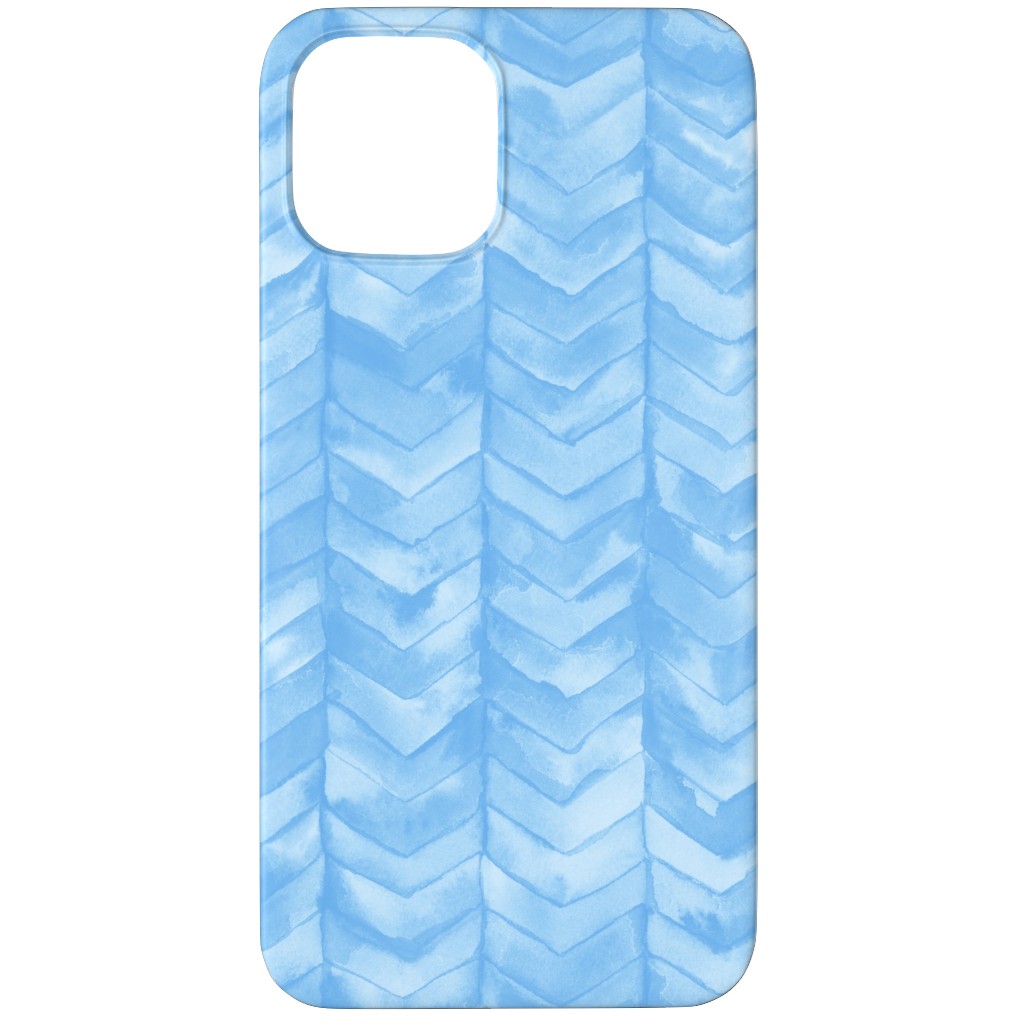 Watercolor Chevron Phone Case, Silicone Liner Case, Matte, iPhone 12 Pro Max, Blue