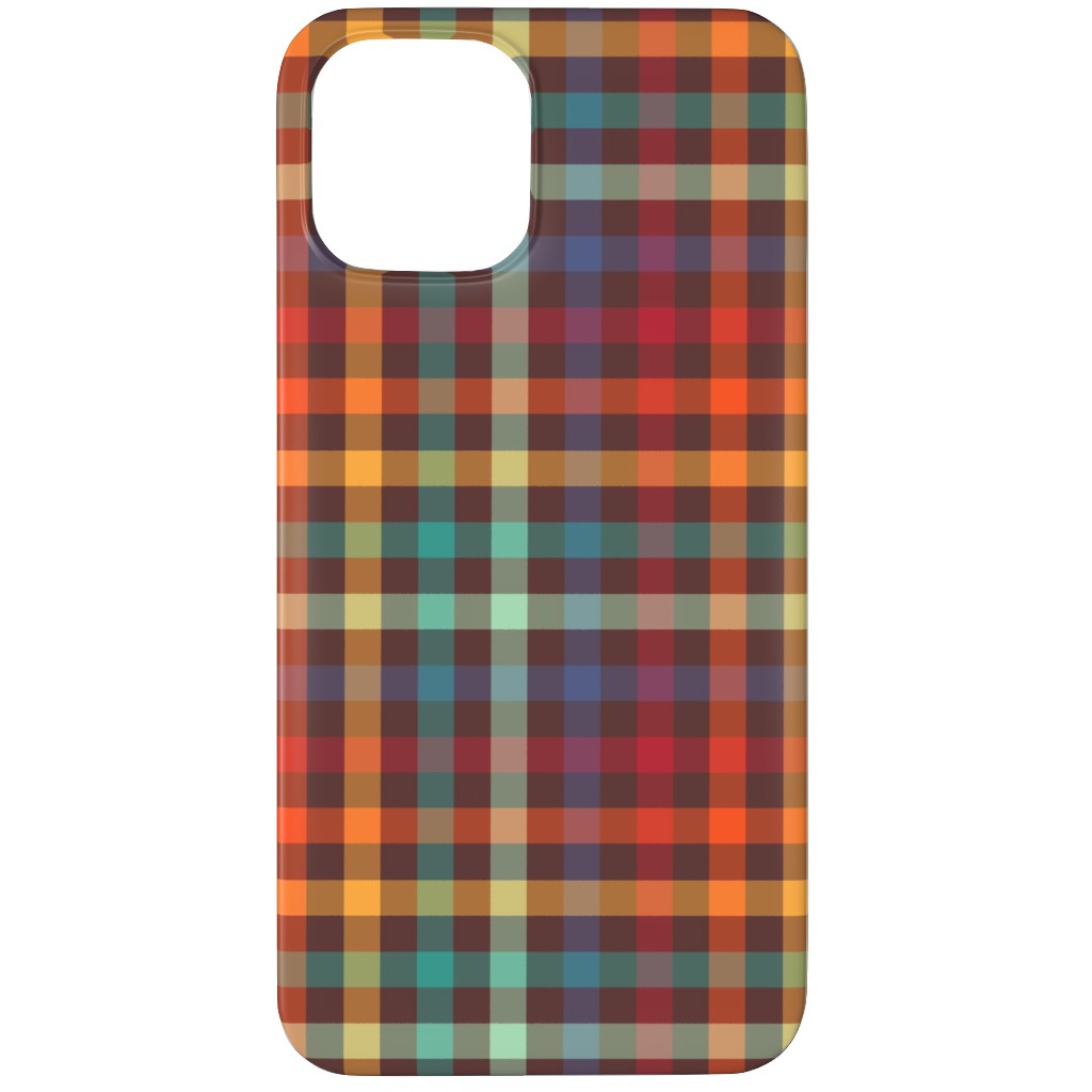 Retro Rainbow Plaid Phone Case, Silicone Liner Case, Matte, iPhone 12 Pro Max, Multicolor