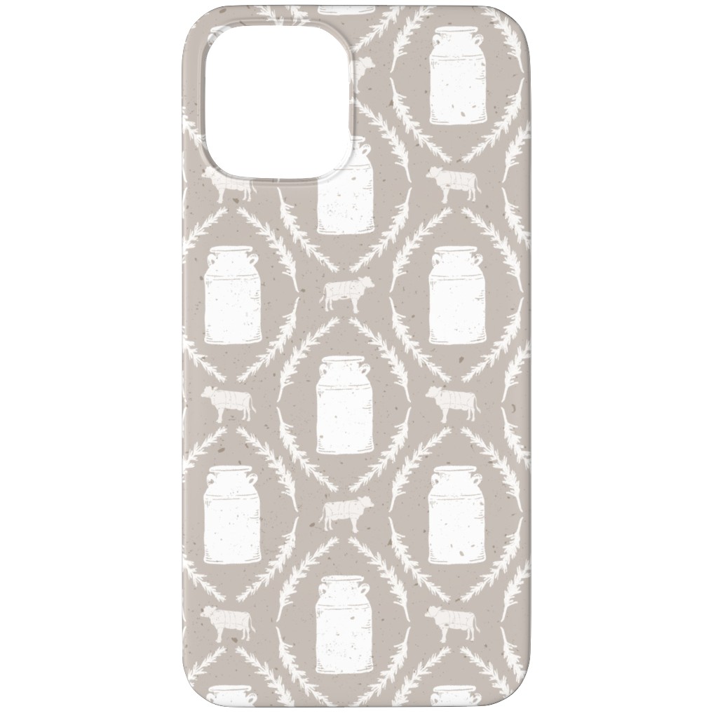 Cow and Farm Fresh Milk Jug Stripe - Brown Phone Case, Silicone Liner Case, Matte, iPhone 12 Pro Max, Beige