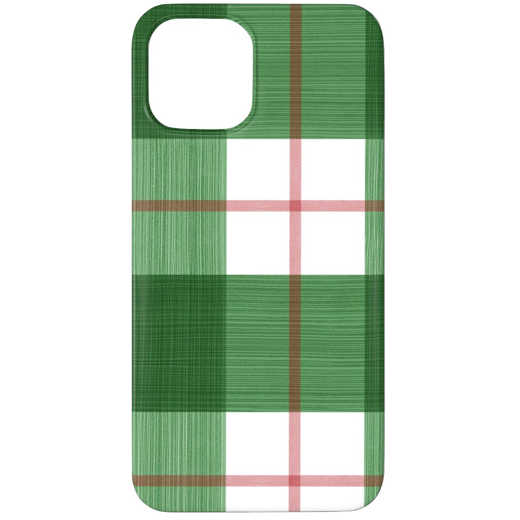 Double Plaid Phone Case, Silicone Liner Case, Matte, iPhone 12 Pro Max, Green