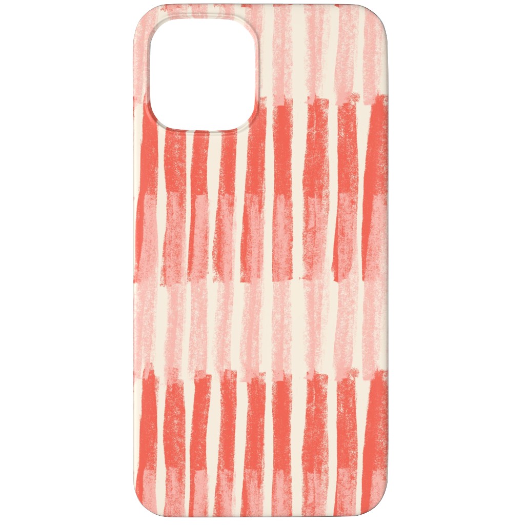 Strips - Coral Phone Case, Silicone Liner Case, Matte, iPhone 12 Pro Max, Pink