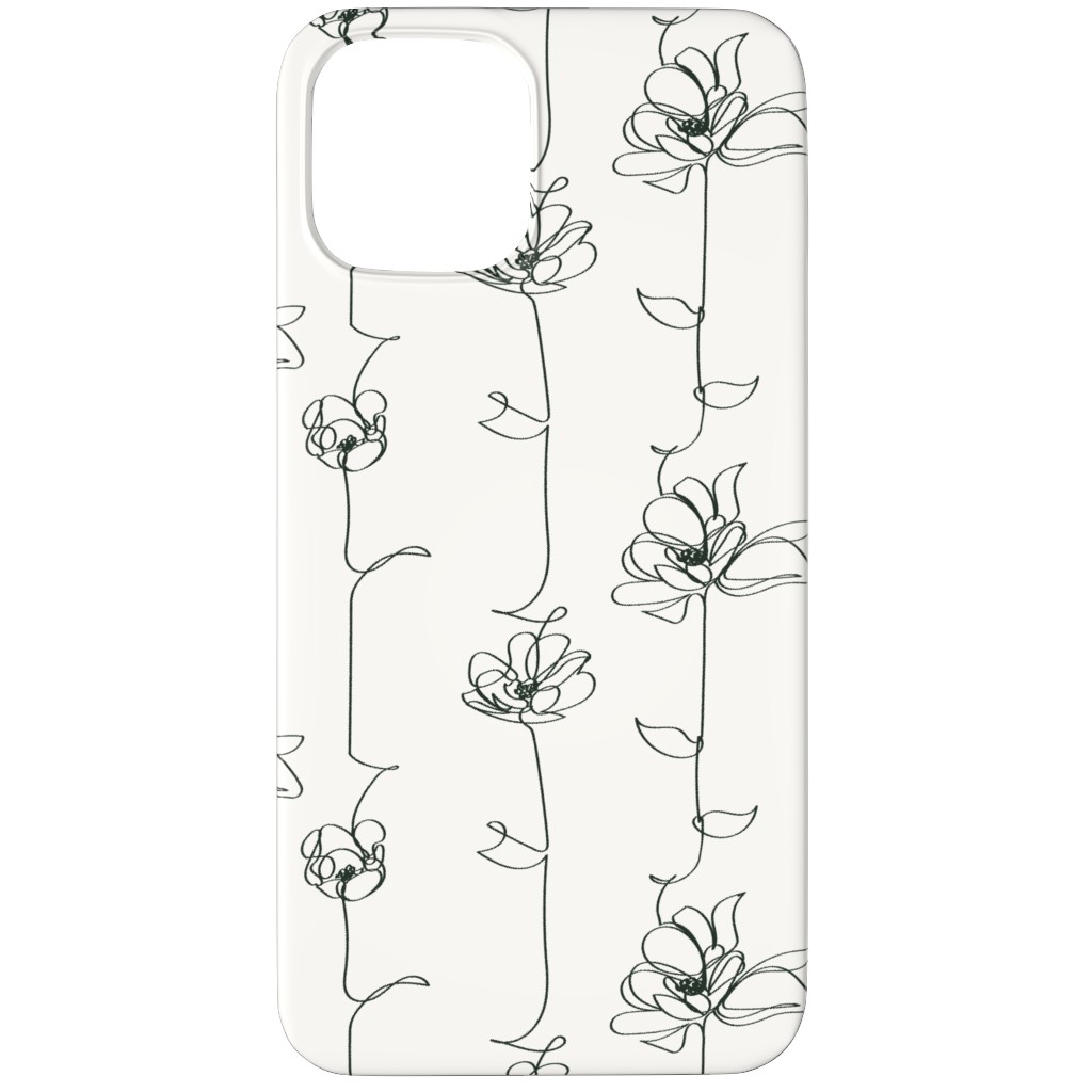 One Line Floral - Light Phone Case, Slim Case, Matte, iPhone 12 Pro Max, White, White