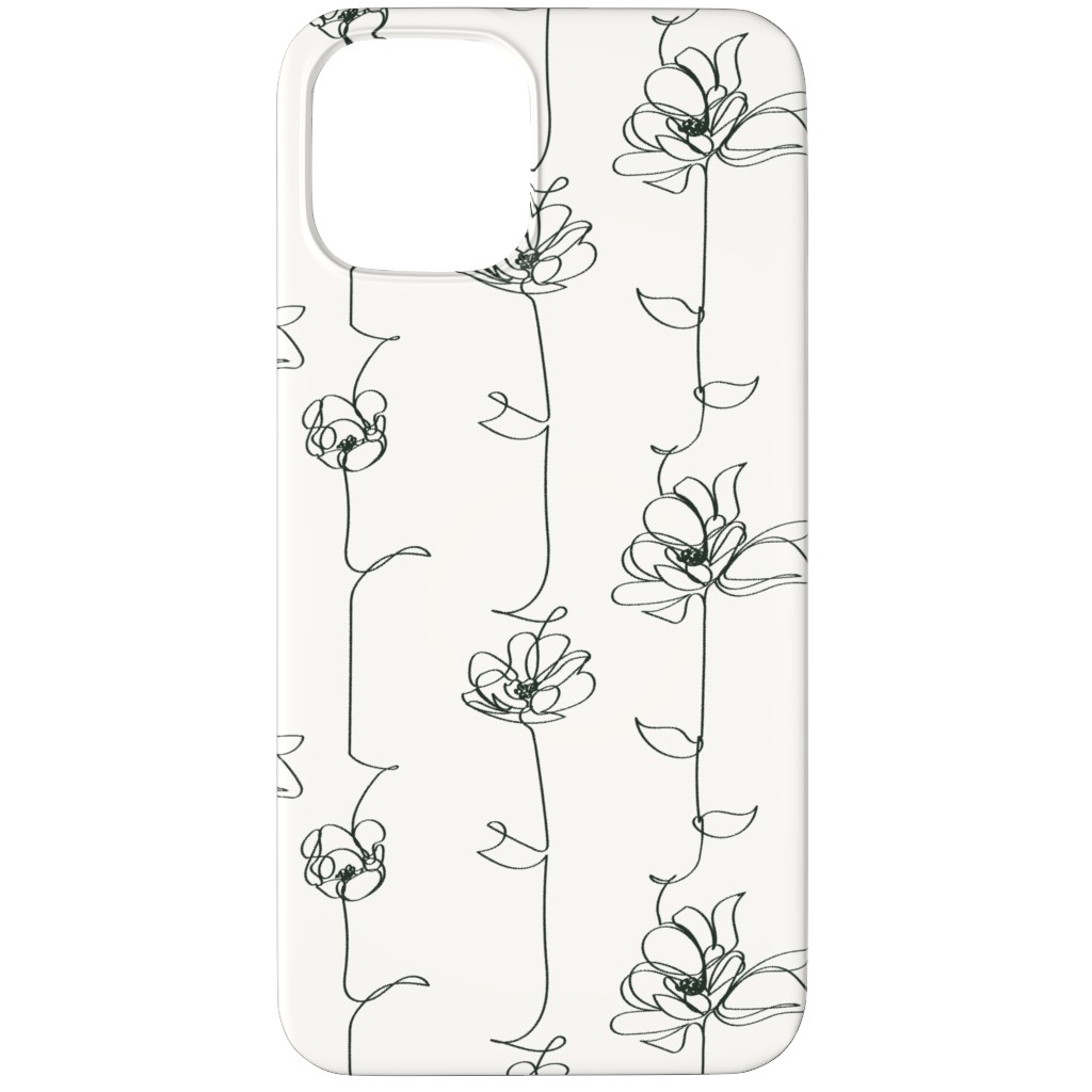 One Line Floral - Light Phone Case, Slim Case, Matte, iPhone 12 Pro Max, White