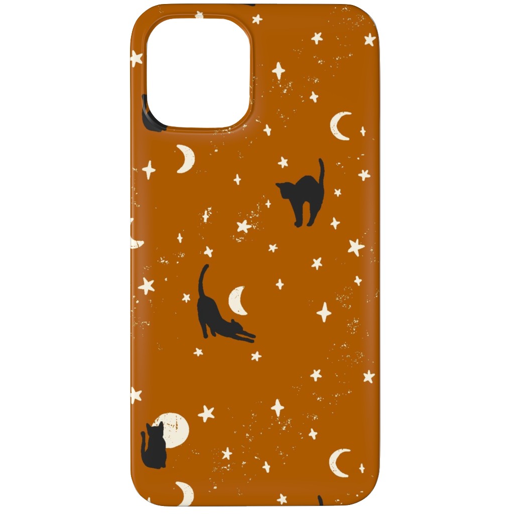 Black Cats - Burnt Orange Phone Case, Slim Case, Matte, iPhone 12 Pro Max, Orange, Orange