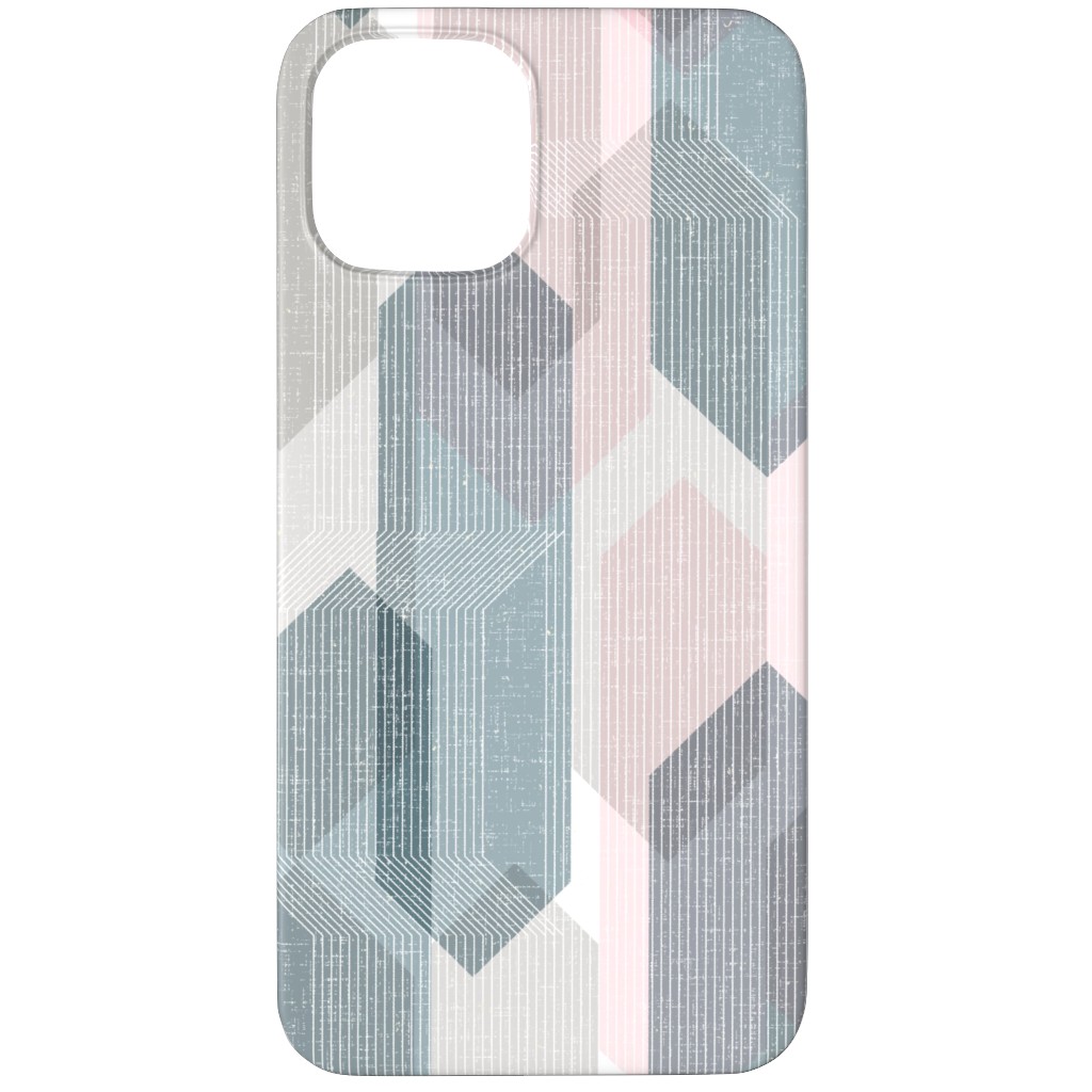 Deco Mod Hex Reflections - Sorbet Phone Case, Slim Case, Matte, iPhone 12 Pro Max, Gray, Gray