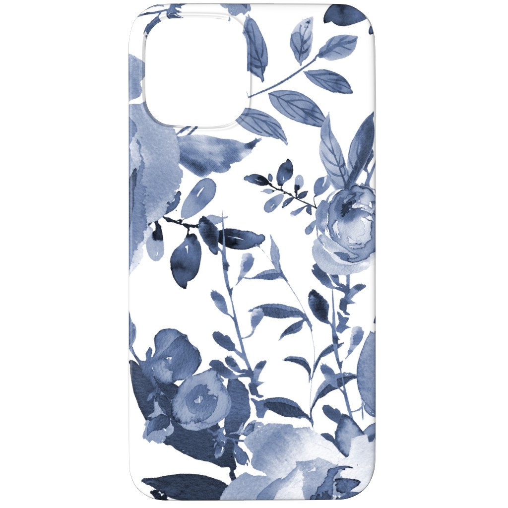 Blue and White Florals - Indigo Phone Case, Slim Case, Matte, iPhone 12 Pro Max, Blue