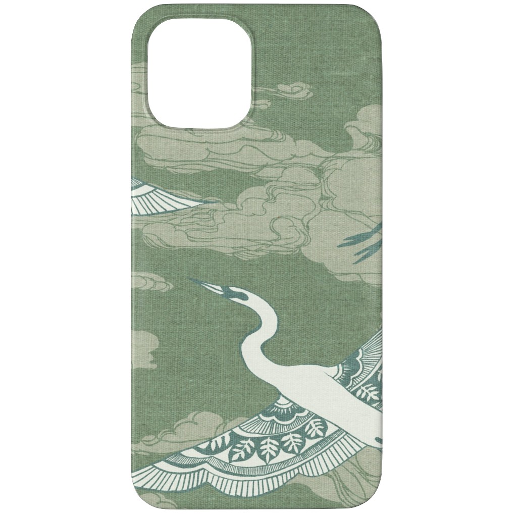 Egrets - Green Phone Case, Slim Case, Matte, iPhone 12 Pro Max, Green
