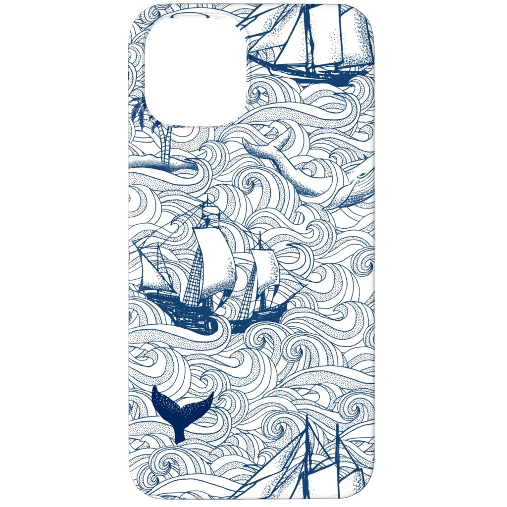 Vintage Nautical Journey Phone Case, Slim Case, Matte, iPhone 12 Pro Max, Blue, True Blue