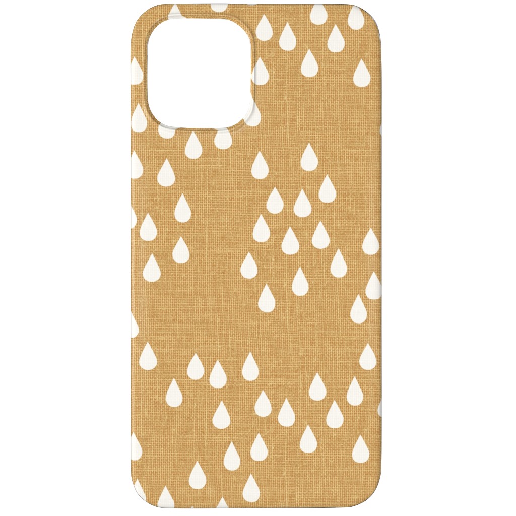 Scattered Rain Drops - Mustard Yellow Phone Case, Slim Case, Matte, iPhone 12 Pro Max, Yellow