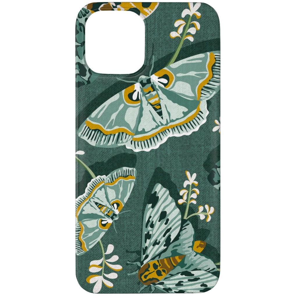 Gathering Moths - Green Phone Case, Slim Case, Matte, iPhone 12 Pro Max, Green, Classic Green