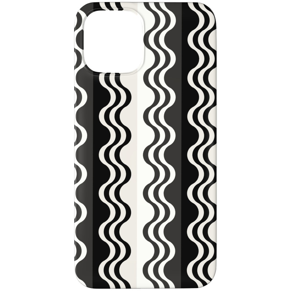 Sea Shell Waves - Grey Phone Case, Slim Case, Matte, iPhone 12 Pro Max, Black