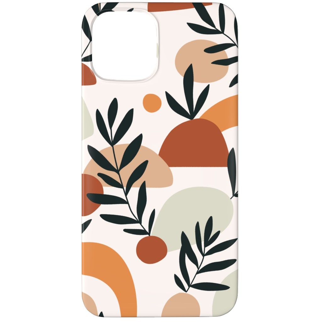 Tropical Leaves and Geometry - Multi Phone Case, Slim Case, Matte, iPhone 12 Pro Max, Multicolor