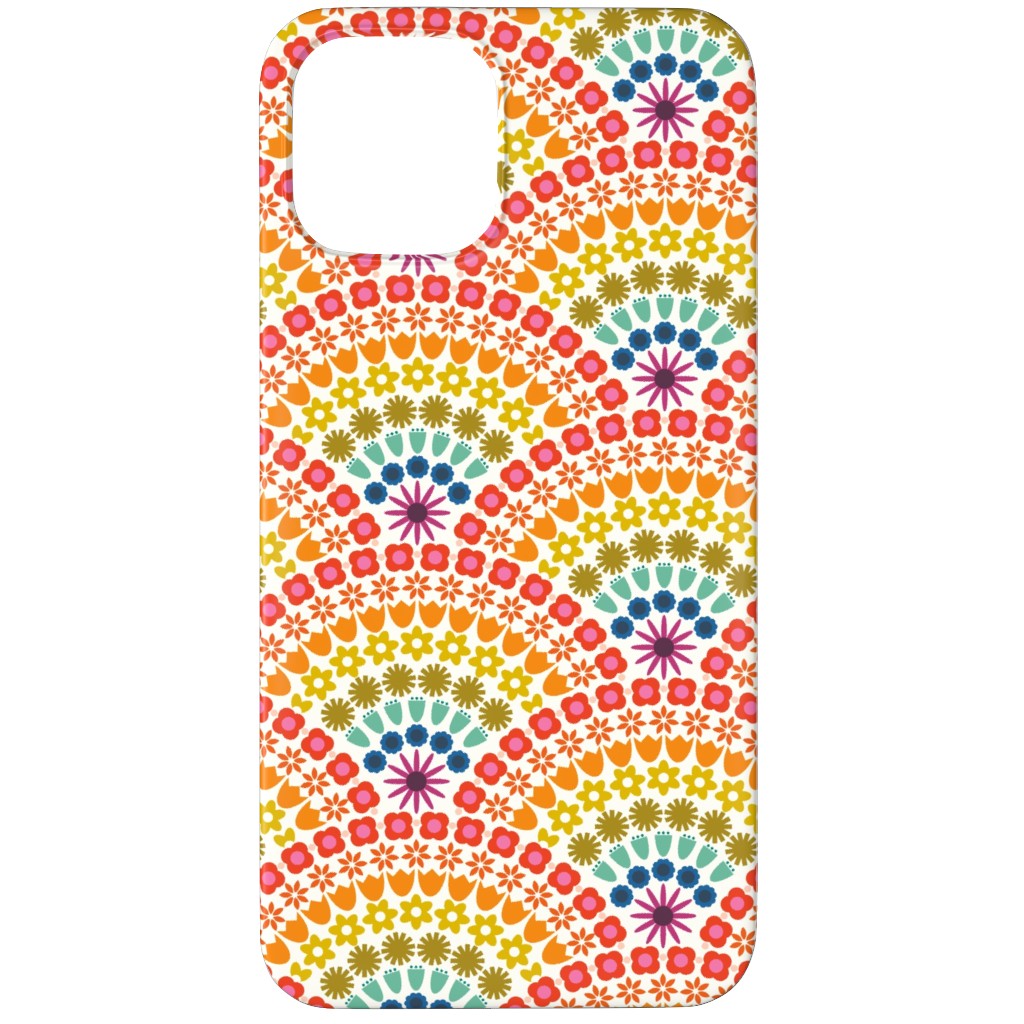 Rainbow Flower Scallops - Multi Phone Case, Silicone Liner Case, Matte, iPhone 12 Pro, Multicolor