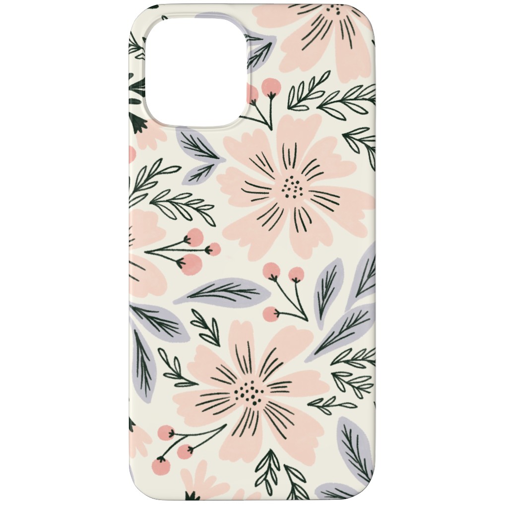 Flora - Pink Phone Case, Silicone Liner Case, Matte, iPhone 12 Pro, Pink