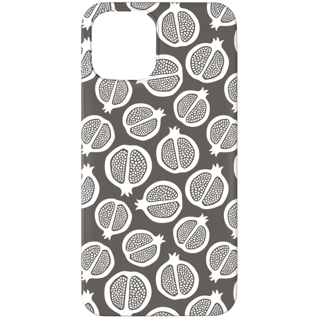 Pomegranate - Black & White Phone Case, Silicone Liner Case, Matte, iPhone 12 Pro, Gray