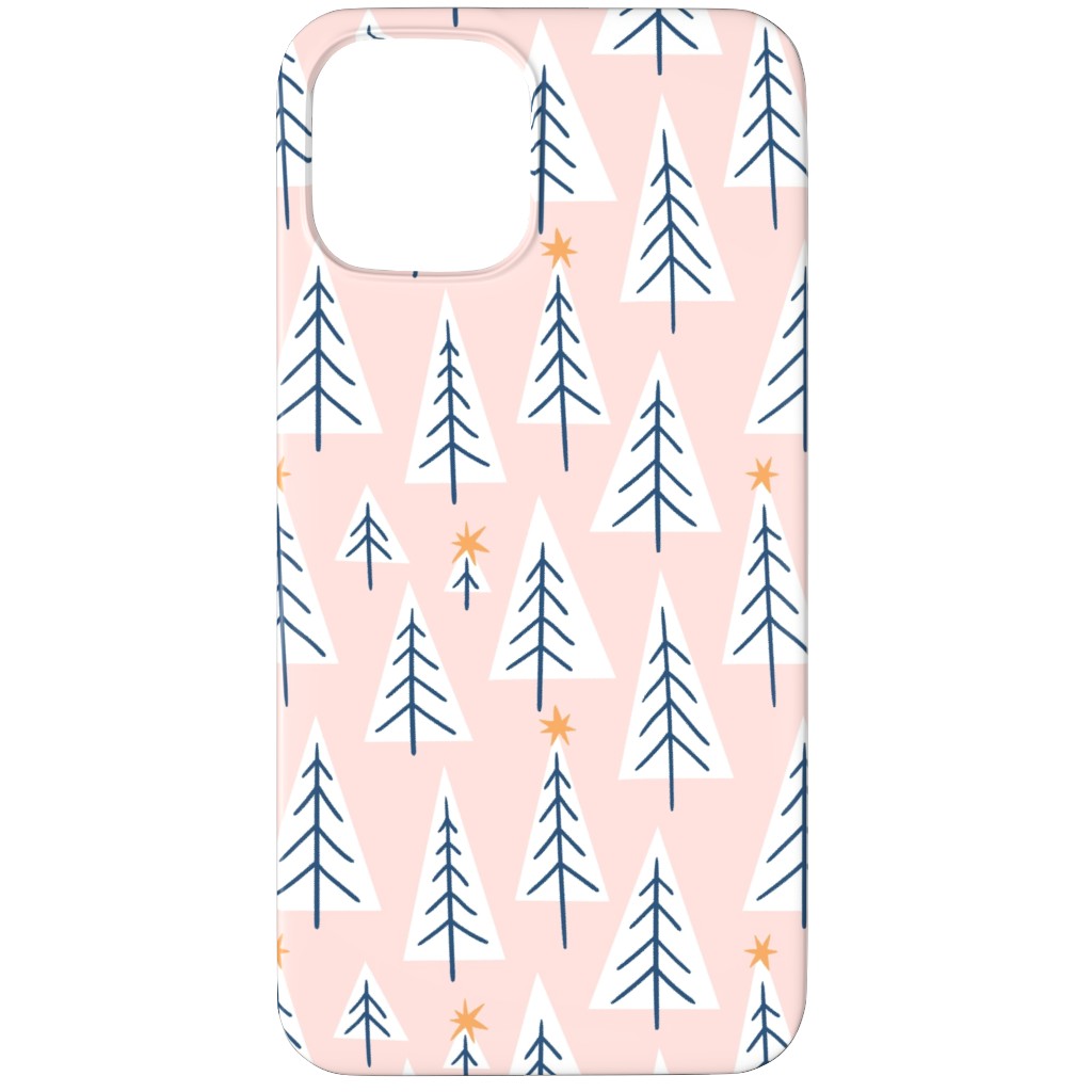 Christmas Forest on Pink Phone Case, Silicone Liner Case, Matte, iPhone 12 Pro, Pink