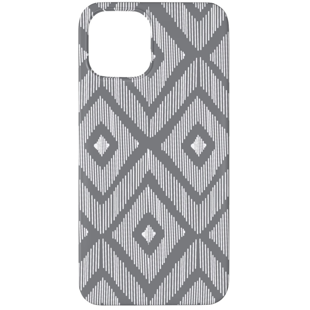Ikat Phone Case, Silicone Liner Case, Matte, iPhone 12 Pro, Gray, Slate